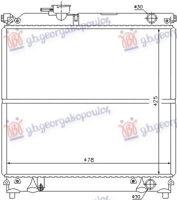 HLADNJAK MOTORA 1.6 16V (AUTO) (+AC) (428x488x26) (NISSENS)