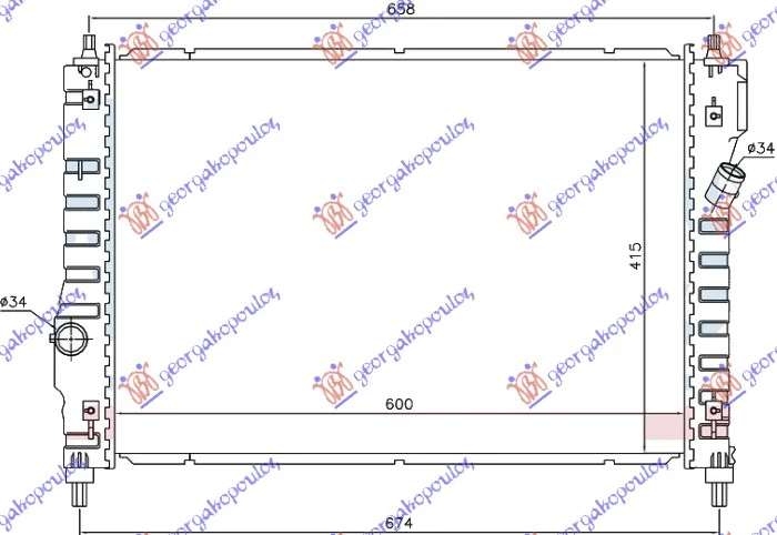HLADNJAK MOTORA 1.6 16v BENZIN (MAN) (600x415x16) (KOYO)