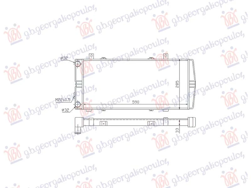 HLADNJAK MOTORA 1.6 BENZIN (590x280) (NRF)