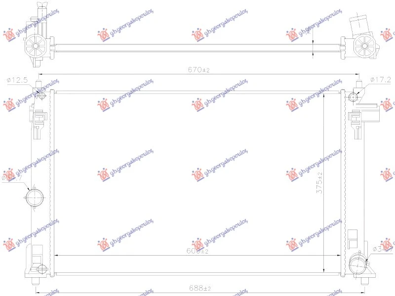 HLADNJAK MOTORA 1.6 BENZIN (600x380x16) (KOYO)