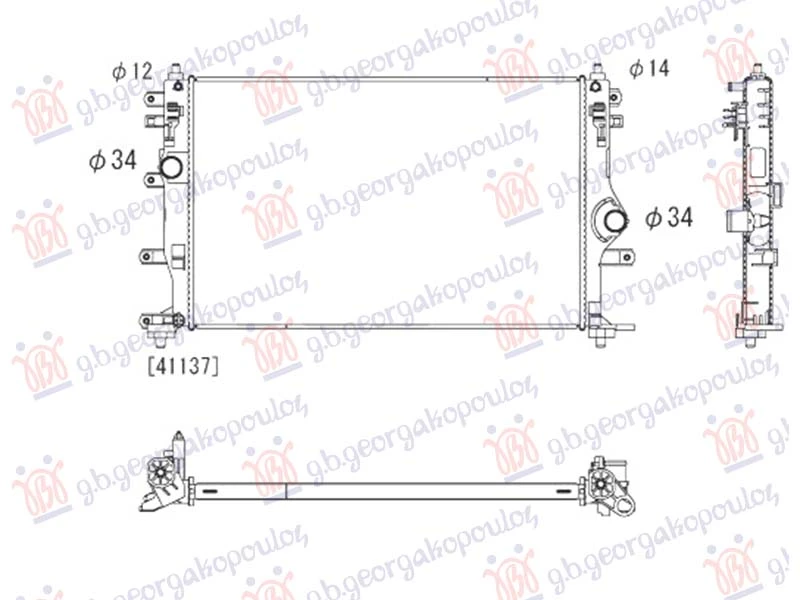 HLADNJAK MOTORA 1.6 BENZIN (GR) (625x407) (KOYO)