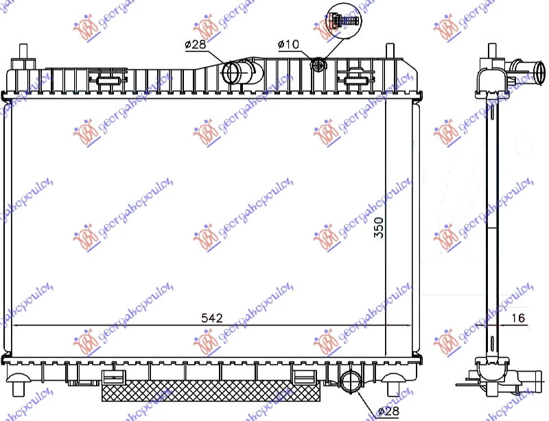 HLADNJAK MOTORA 1.6 BENZIN (MAN/AUTO) (+/-AC) (563x350) (NRF)