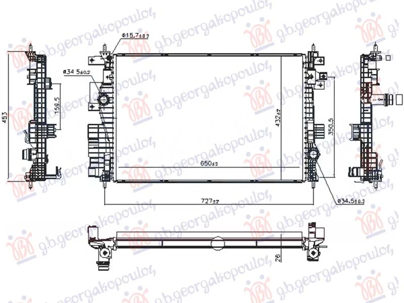 HLADNJAK MOTORA 1.6 BENZIN/HIBRID (650x432) (NISSENS)