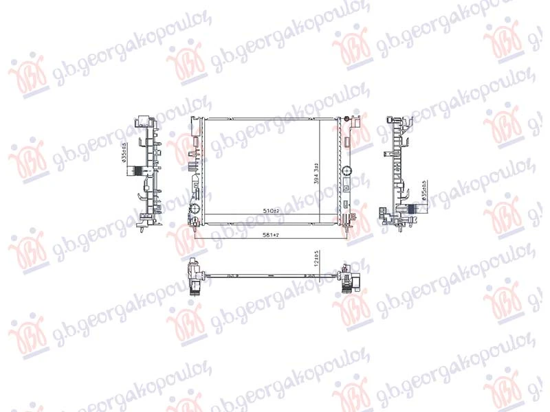 HLADNJAK MOTORA 1.6 BENZIN/HIBRID (AUTO) (510x394) (NRF)