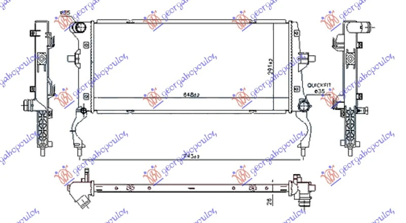 HLADNJAK MOTORA 1.6 CRDi DIZEL (650x290x26) (NRF)