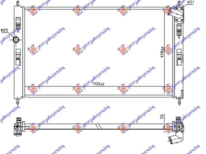 HLADNJAK MOTORA 1.6 DI-D DIZEL (MAN) (700x410) (NISSENS)