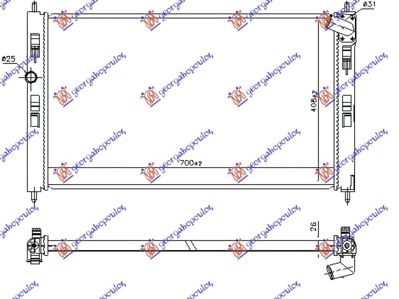 HLADNJAK MOTORA 1.6 DI-D DIZEL (MAN) (700x410) (NRF)