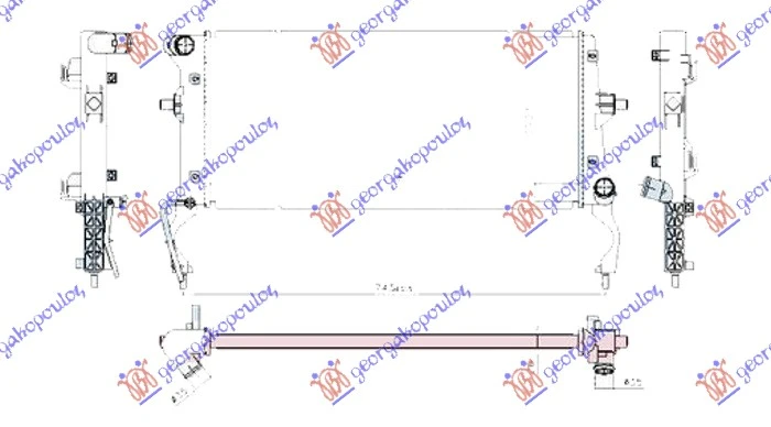 HLADNJAK MOTORA 1.6 DIZEL (650x288x36) SA CEVI