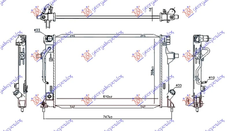 HLADNJAK MOTORA 1.6 DIZEL (650x288x36) SA CEVI (VALEO)