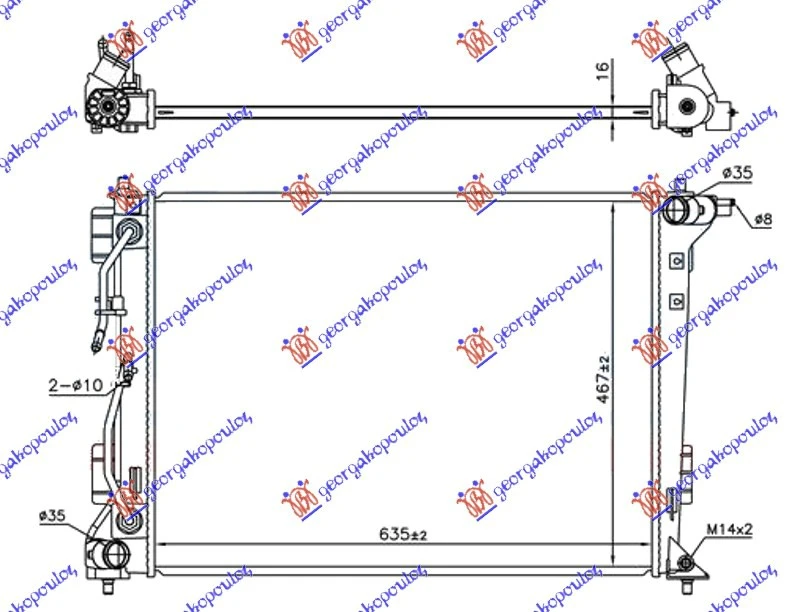HLADNJAK MOTORA 1.6 GDi - 2.0i BENZIN (AUTO) (640x460) (CESKA) (KOYO)