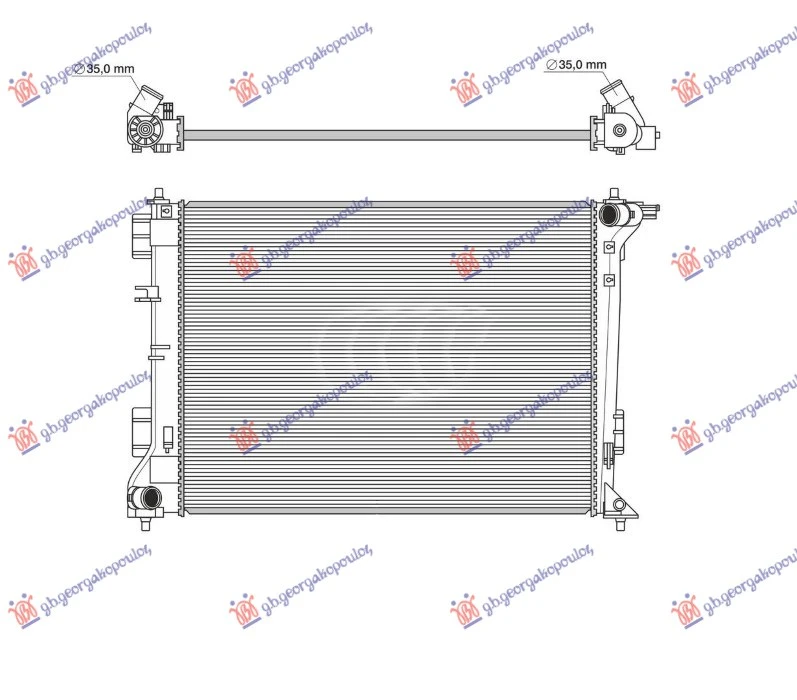 HLADNJAK MOTORA 1.6 GDi 2.0i BENZIN (MAN) (640x460) (CESKA) (VALEO)