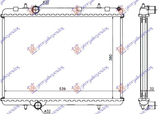 HLADNJAK MOTORA 1.6 HDi (38x56.2x3.2) (LEMLJEN SPOJ) (NRF)