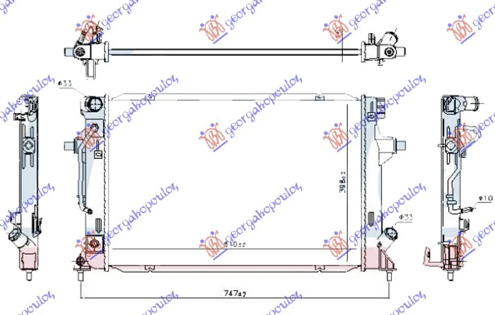 HLADNJAK MOTORA 1.6 MPi BENZIN (AUTO) (610x400x16) (KOYO)