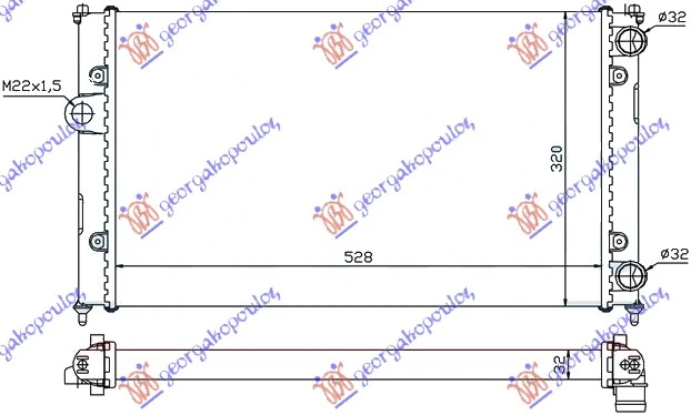 HLADNJAK MOTORA 1.6/1.8 8V (-AC) (52x32) (NRF)