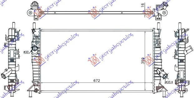 HLADNJAK MOTORA 1.6/1.8/2.5/2.0 TDCi (MAN/AUTO) (670x380) (NRF)