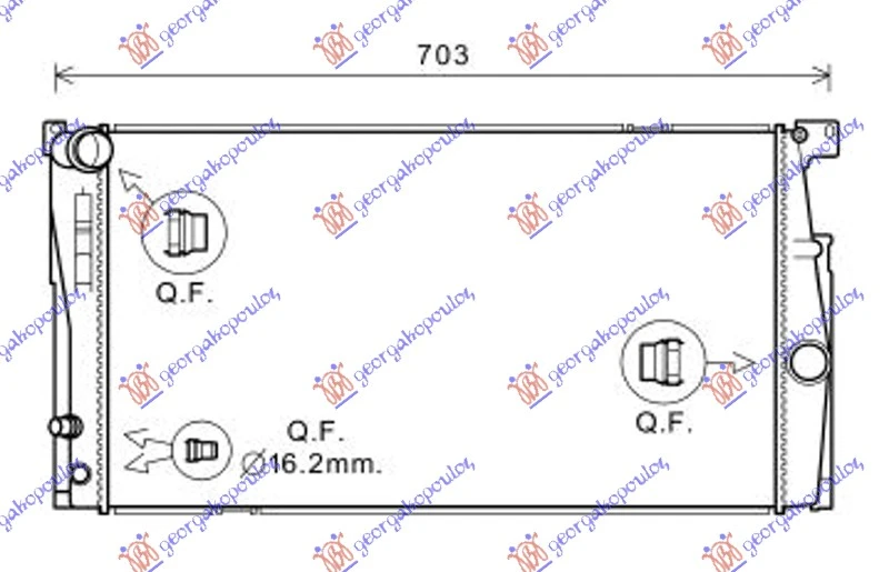 HLADNJAK MOTORA 1.6/2.0 BENZIN (MAN) N20B16A/N20B20A/B (60x34.5x3.2) (NISSENS)