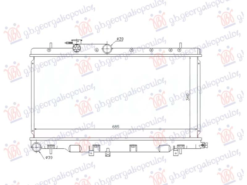 HLADNJAK MOTORA 1.6/2.0/2.5 BENZIN (340x686x16) (VALEO)