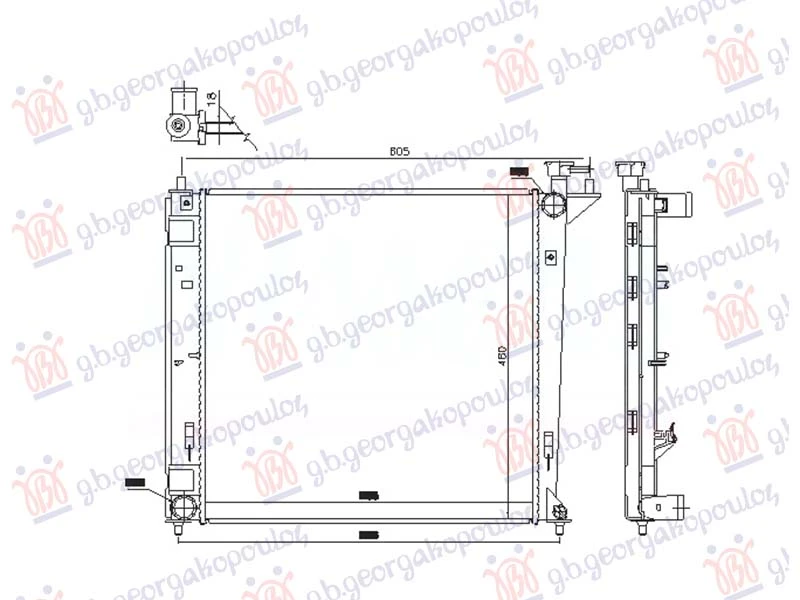 HLADNJAK MOTORA 1.7 CRDi DIZEL (MAN) (480x480x16) (NRF)