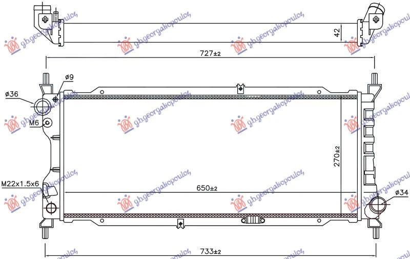 HLADNJAK MOTORA 1.7 DIZEL (65x27) (MARELLI)