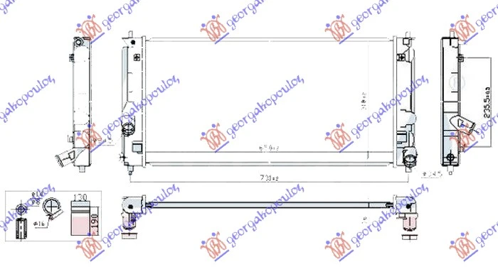 HLADNJAK MOTORA 1.8 16V VVTI (650x318) (NRF)