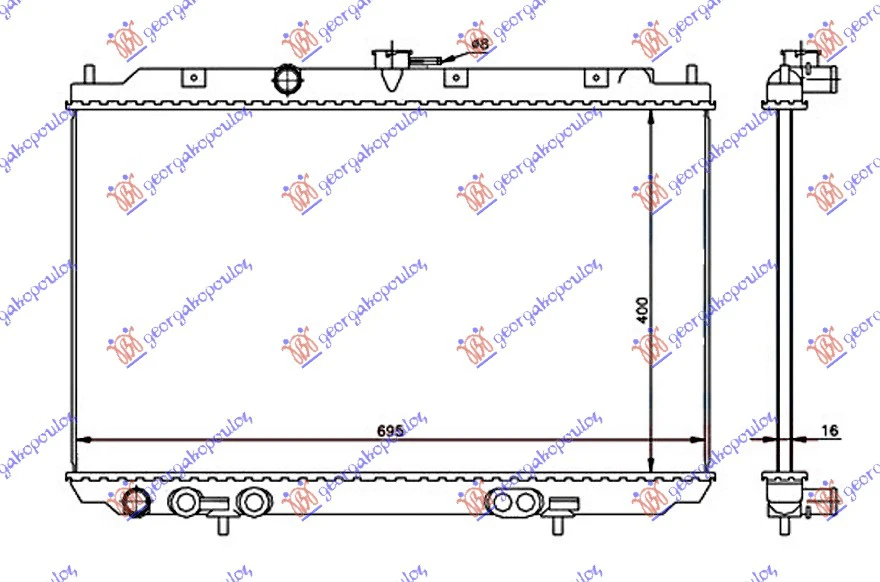 HLADNJAK MOTORA 1.8 BEN MAN (400x695x16)