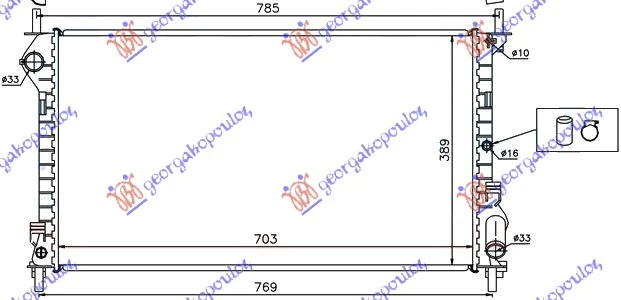HLADNJAK MOTORA 1.8 BENZIN / 1.8 TDCI (70x38.5x24) (NRF)