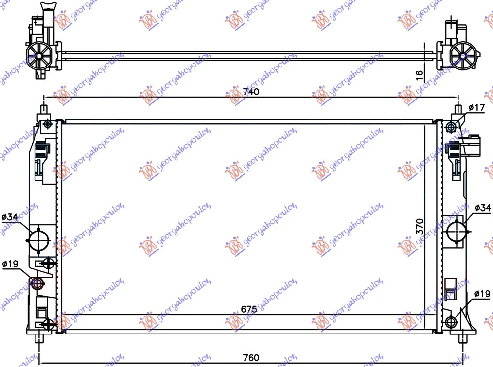 HLADNJAK MOTORA 1.8 HIBRID (675x370) (VALEO)