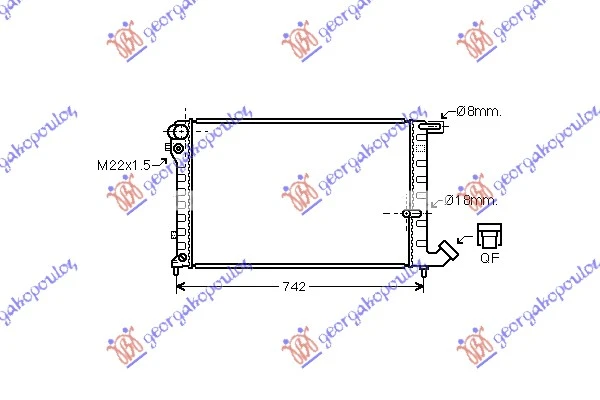 HLADNJAK MOTORA 1.8/1.9 BENZIN/DIZEL (67x38) BEZ ZASTITNE ZICE (VALEO)