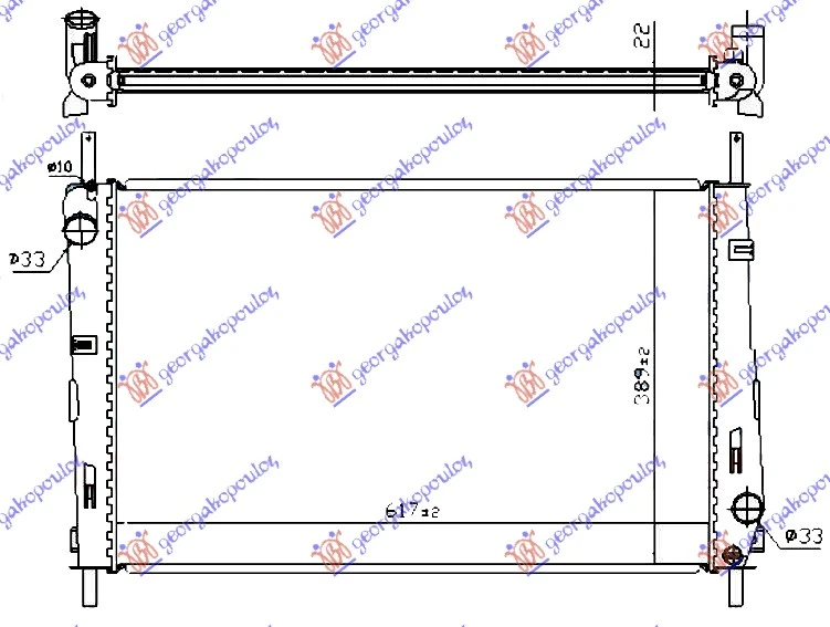 HLADNJAK MOTORA 1.8/2.0 BENZIN (MAN/AUTO) (+AC) (62x40.5) (NRF)