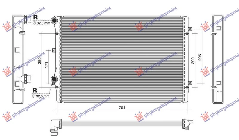 HLADNJAK MOTORA 1.8/2.0 TFSi BENZIN (650x450x32) (NRF)
