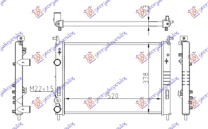 HLADNJAK MOTORA 1.9 D-JTD(520x378x23)00-