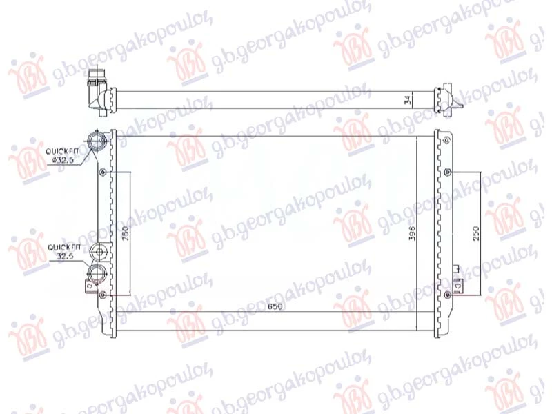 HLADNJAK MOTORA 1.9 DIZEL TDi (650x415x36) (NRF)