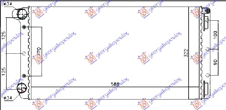 HLADNJAK MOTORA 1.9 JTD (58x30.8x38) (MARELLI TIP) (MARELLI)