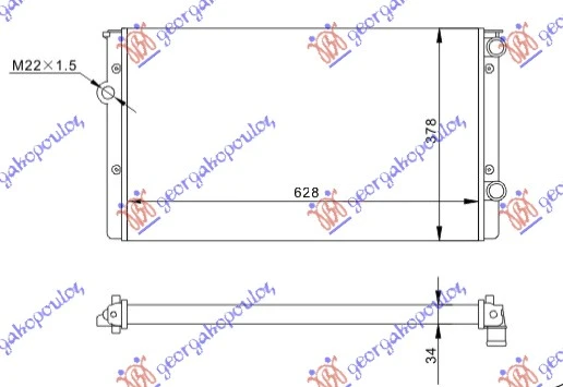 HLADNJAK MOTORA 1.9 TD (630x380) (NRF)