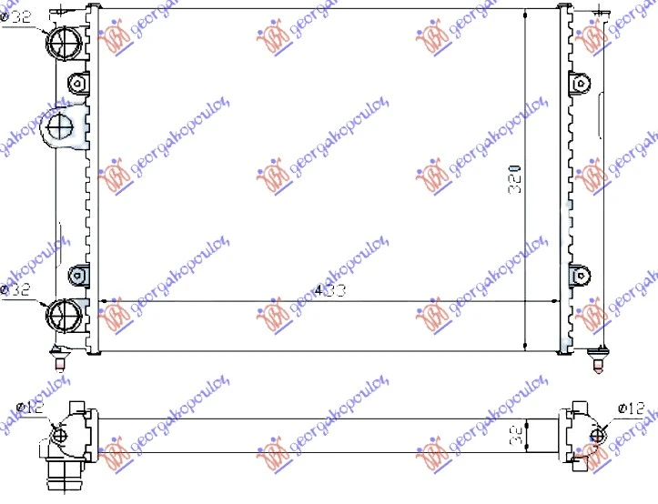 HLADNJAK MOTORA 1.9 TDI (62.5x37.9x3.2) (NRF)
