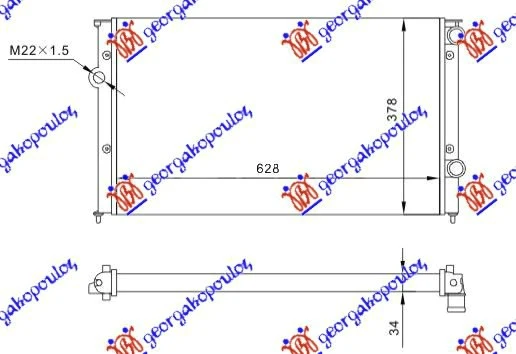 HLADNJAK MOTORA 1.9 TDI (62.5x37.9x3.2) (NRF)