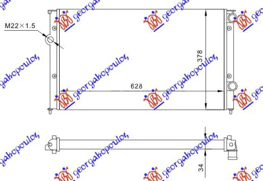 HLADNJAK MOTORA 1.9TDI (62,5x37,9x3,2)