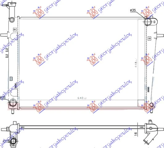 HLADNJAK MOTORA 2.0 16V (+/-AC) (64x46.2) (MAN) (NRF)