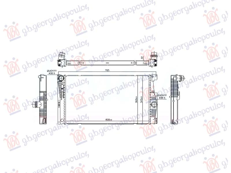 HLADNJAK MOTORA 2.0 BENZIN (600x344x32) (NISSENS)