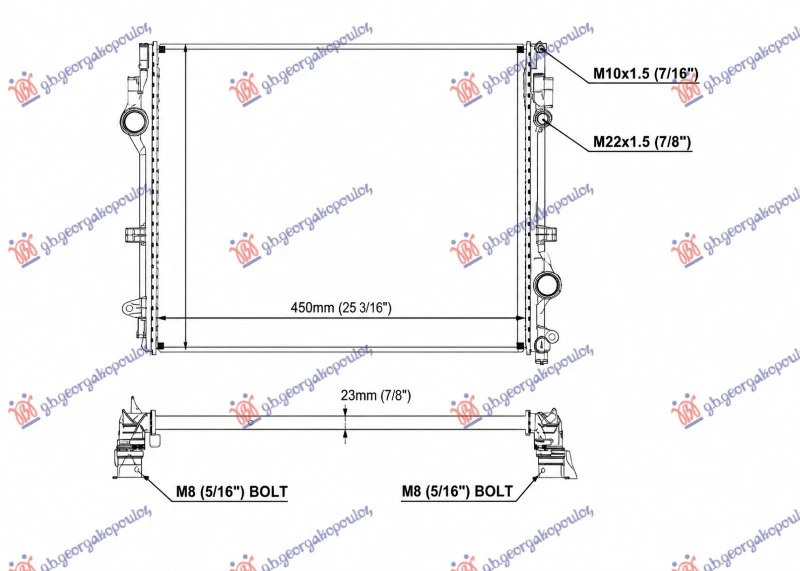HLADNJAK MOTORA 2.0 BENZIN/HIBRID - 3.0 DIZEL/HIBRID (640x500) (NRF)