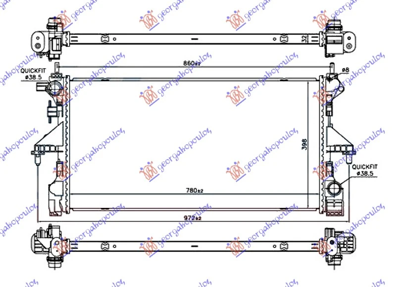 HLADNJAK MOTORA 2.0 BlueHDi DIZEL (MAN) (780x390x32) (NRF)