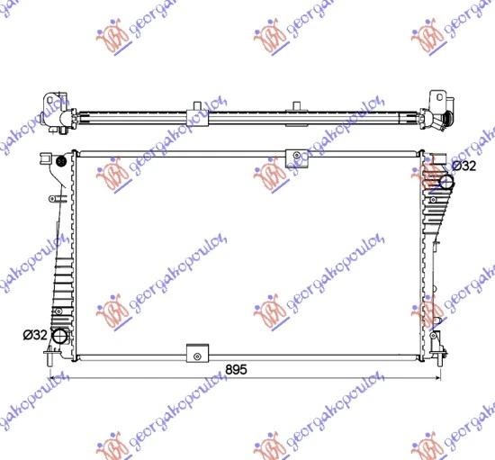 HLADNJAK MOTORA 2.0 CDTi 2.5 DTi DIZEL (780x450x26) CEV DIJAGONALNO (SA START-STOP SISTEMOM) (NRF)