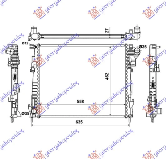 HLADNJAK MOTORA 2.0 CDTi (-AC) (56x44.9) (BEZ START-STOP SISTEMA) (NISSENS)