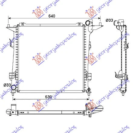 HLADNJAK MOTORA 2.0 CRDi DEISEL (450x440x16) (KOYO)