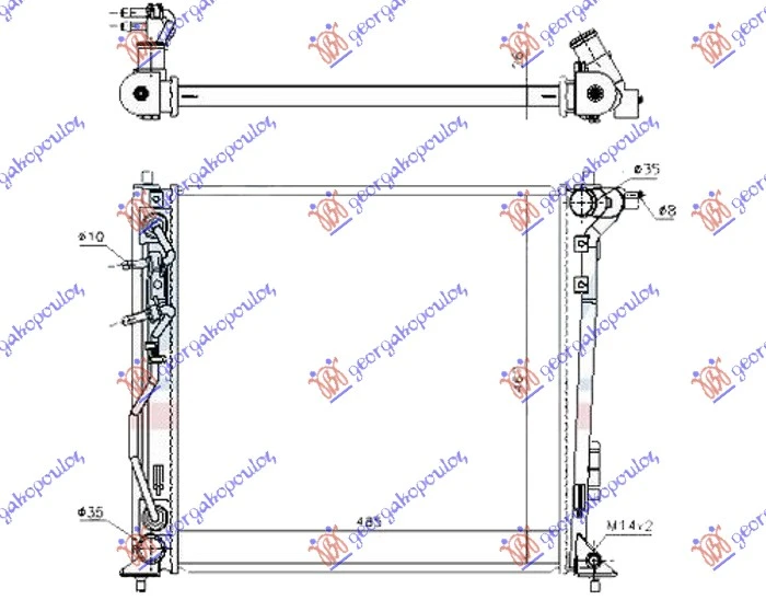 HLADNJAK MOTORA 2.0 CRDi DIZEL (AUTO) (485x465x26) (CESKA) (NRF)