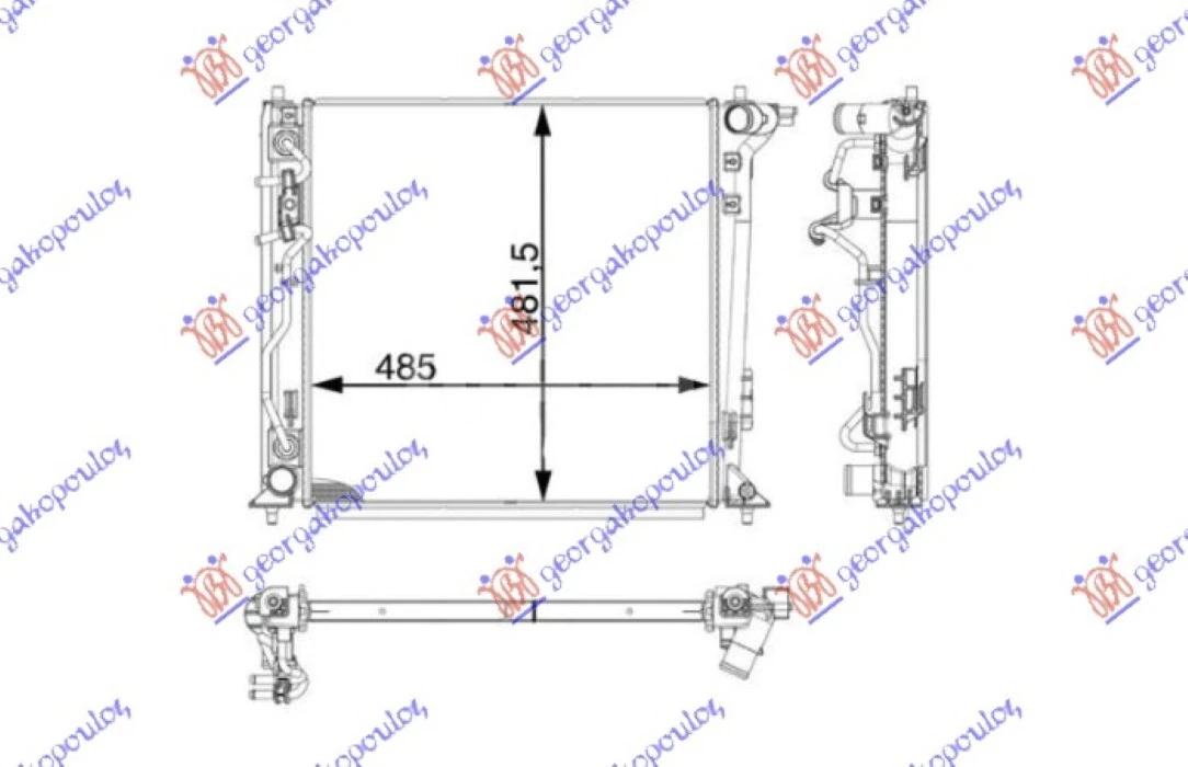 HLADNJAK MOTORA 2.0 CRDi DIZEL (AUTOMATSKI) (485x465x26) (CESKA) (VALEO)