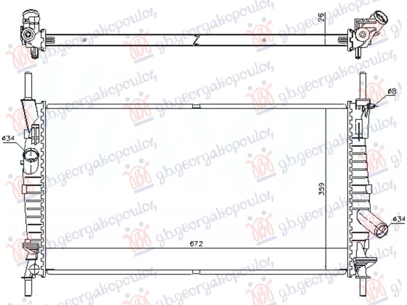 HLADNJAK MOTORA 2.0 DIZEL (+/-AC) (670x380x26) (NRF)