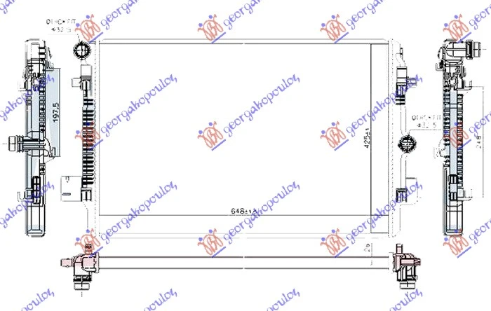 HLADNJAK MOTORA 2.0 GTI BENZIN (650X425X26) (NRF)