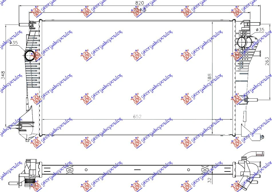 HLADNJAK MOTORA 2.0 TCE (F4R874) BENZIN - 1.6/2.0 DCi DIZEL (650x390) (NRF)