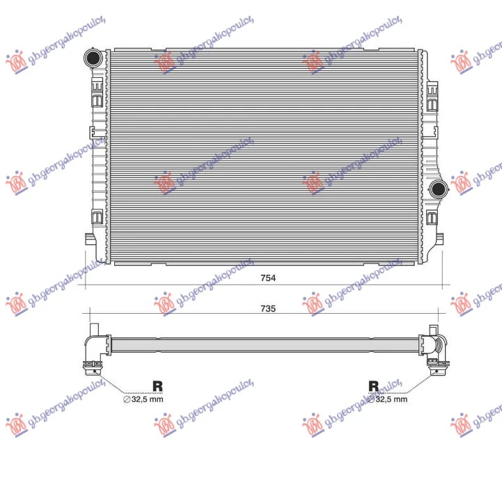 HLADNJAK MOTORA 2.0 TDi (135 KW) DIZEL (650x450x32) (NISSENS)